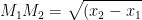 M_1M_2=\sqrt{(x_2-x_1)^2+(y_2-y_1)^2}